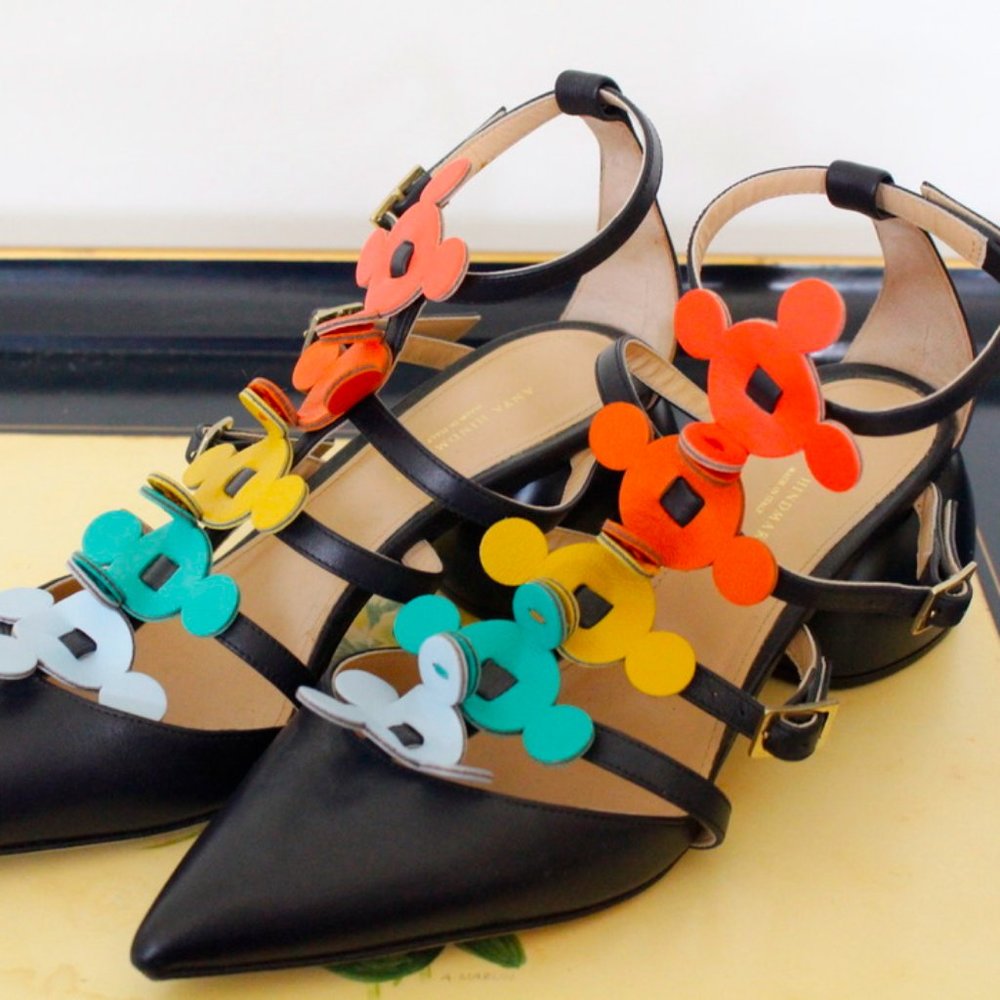 Anya Hindmarch Apex Cage Heels Rainbow Size US 5